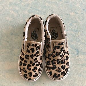 Toddler leopard slip on vans